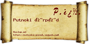 Putnoki Árpád névjegykártya